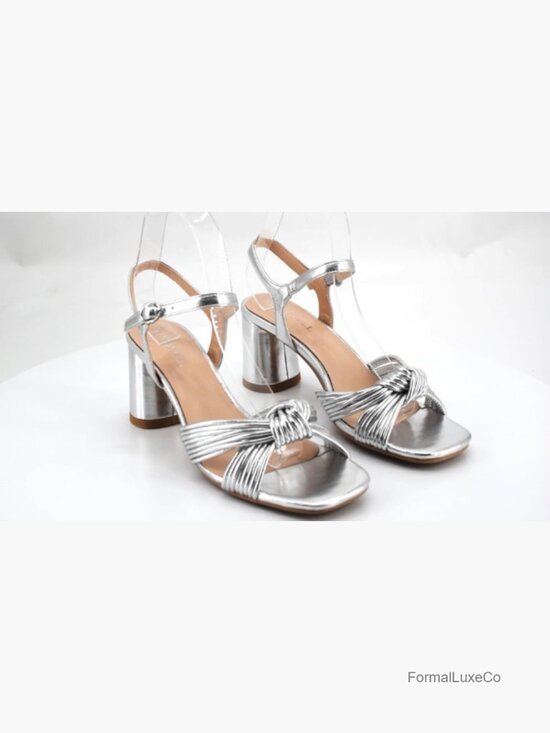 Women Women\'s Heeled Sandals Chunky Block Heel Strappy Braided Knot Square Open Toe
